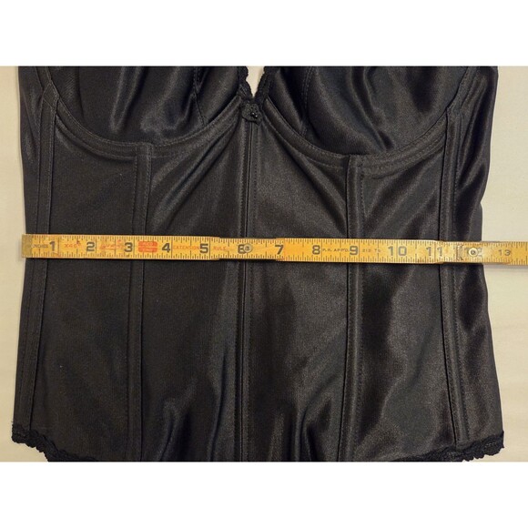 Vintage Carnival Black Bustier Corset 36C | Made in USA | All 4 Garter Straps - Picture 13 of 15